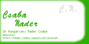 csaba mader business card